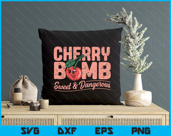 Cherry Bomb Cherries Roller Derby Retro 70s SVG PNG Digital Printable Files