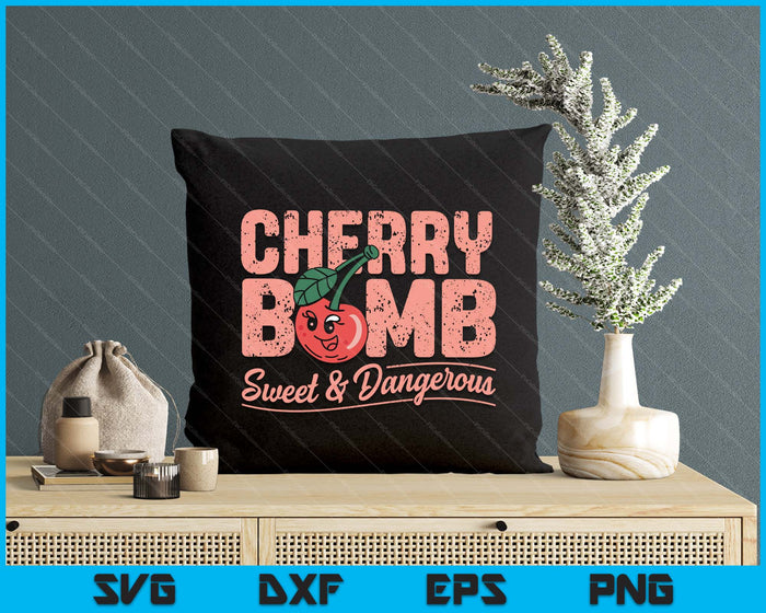 Cherry Bomb Cherries Roller Derby Retro 70s SVG PNG Digital Printable Files
