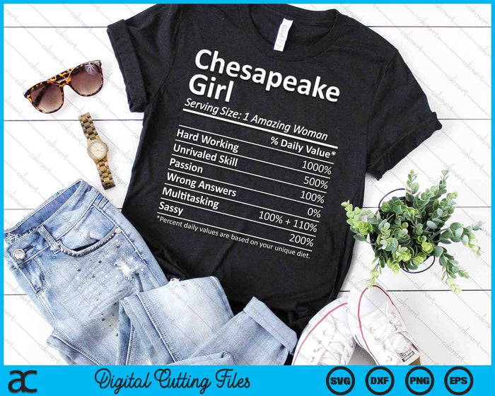 Chesapeake Girl VA Virginia Funny City Home Roots SVG PNG Snijden afdrukbare bestanden