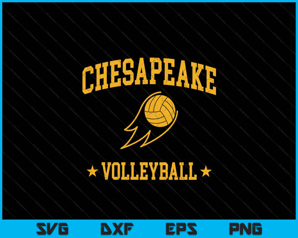Chesapeake Volleyball Vintage Gameday Retro Volleyball Lover SVG PNG Digital Printable Files