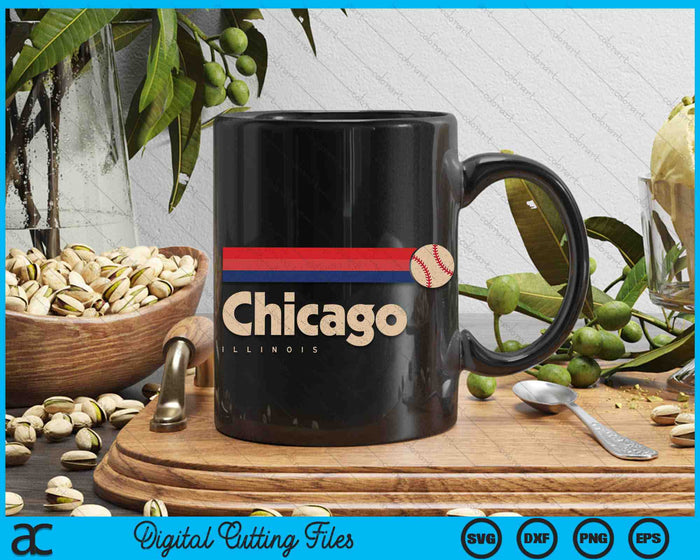 Chicago Baseball City Illinois Retro Chicago SVG PNG Digital Cutting Files