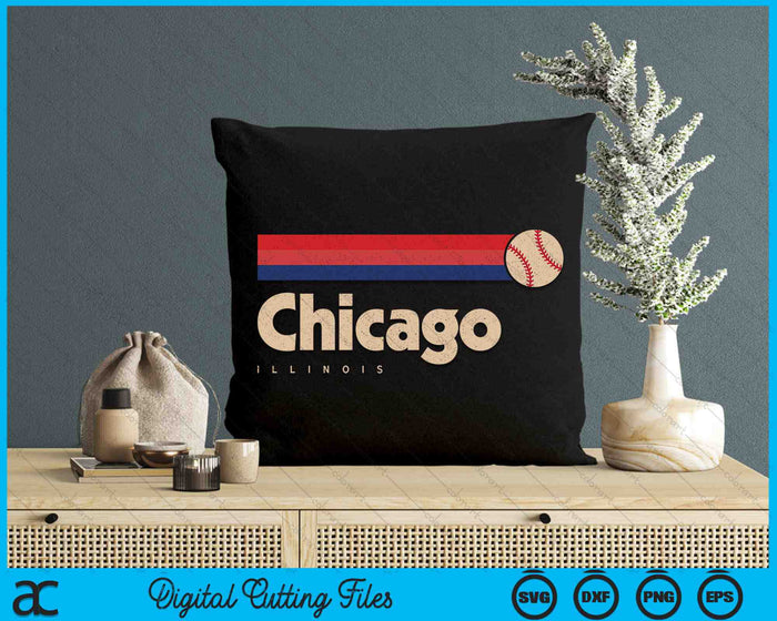 Chicago Baseball City Illinois Retro Chicago SVG PNG Digital Cutting Files