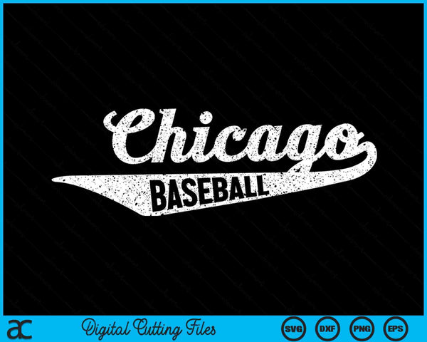 Chicago Baseball Script Vintage noodlijdende SVG PNG digitale snijbestanden