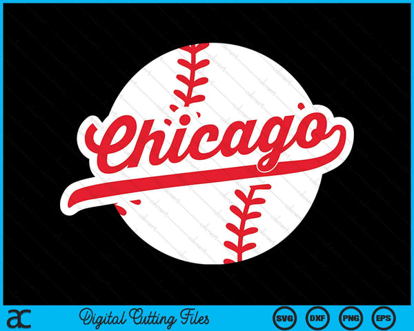 Chicago Baseball Vintage Chicago Pride Love City Red SVG PNG Digital Cutting Files