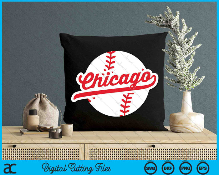 Chicago Baseball Vintage Chicago Pride Love City Red SVG PNG digitale snijbestanden