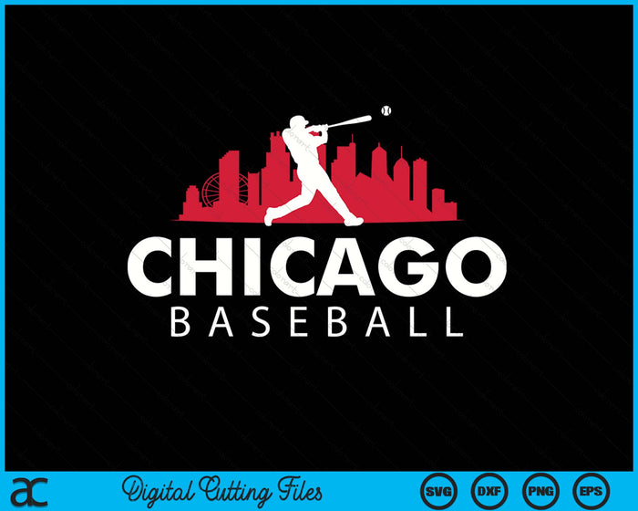 Chicago Baseball Vintage Minimalist Retro Baseball Lover SVG PNG Digital Printable Files