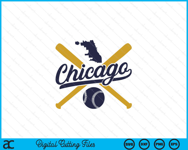 Chicago Baseball Vintage Wisconsin Pride Love City SVG PNG Digital Cutting Files