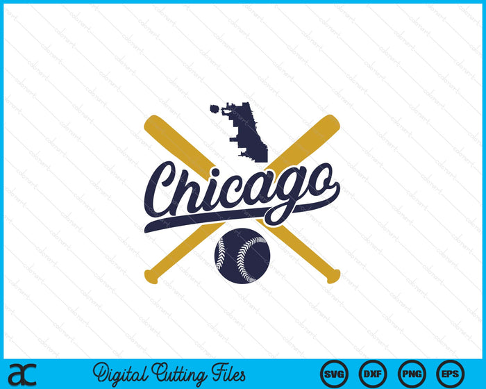 Chicago Baseball Vintage Wisconsin Pride Love City SVG PNG Cutting Files