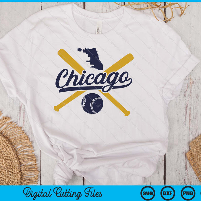 Chicago Baseball Vintage Wisconsin Pride Love City SVG PNG Digital Cutting Files