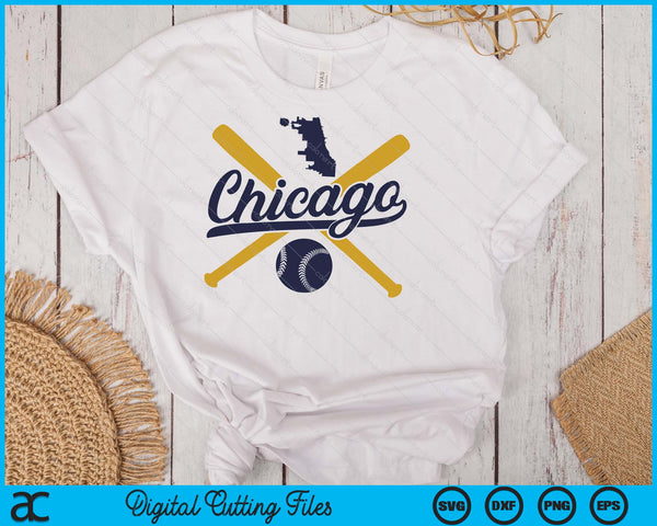 Chicago Baseball Vintage Wisconsin Pride Love City SVG PNG Cutting Files