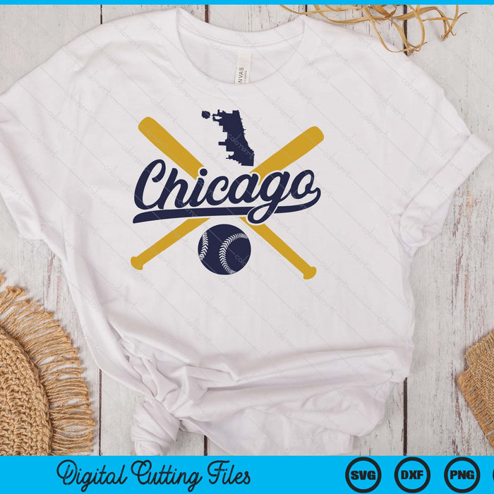 Chicago Baseball Vintage Wisconsin Pride Love City SVG PNG Cutting Files