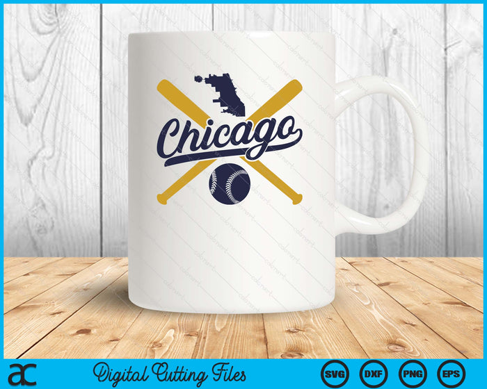 Chicago Baseball Vintage Wisconsin Pride Love City SVG PNG Digital Cutting Files