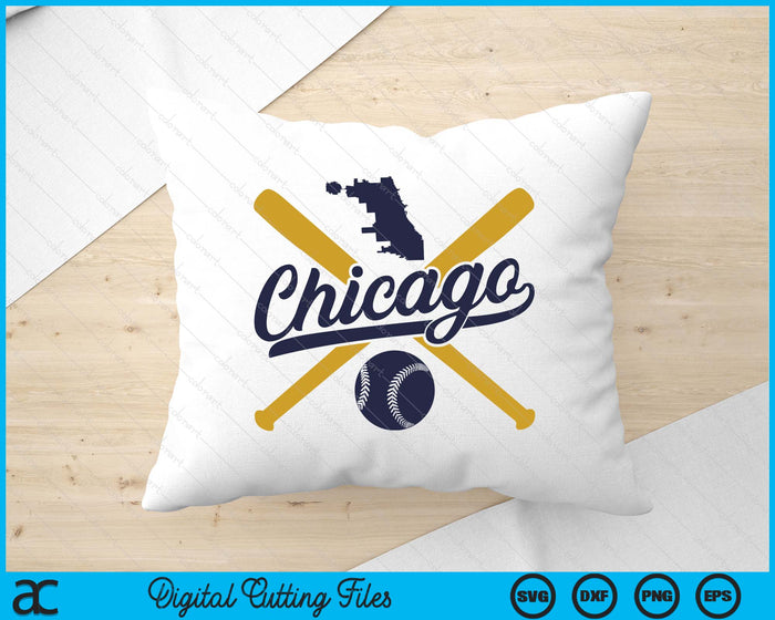 Chicago Baseball Vintage Wisconsin Pride Love City SVG PNG Digital Cutting Files