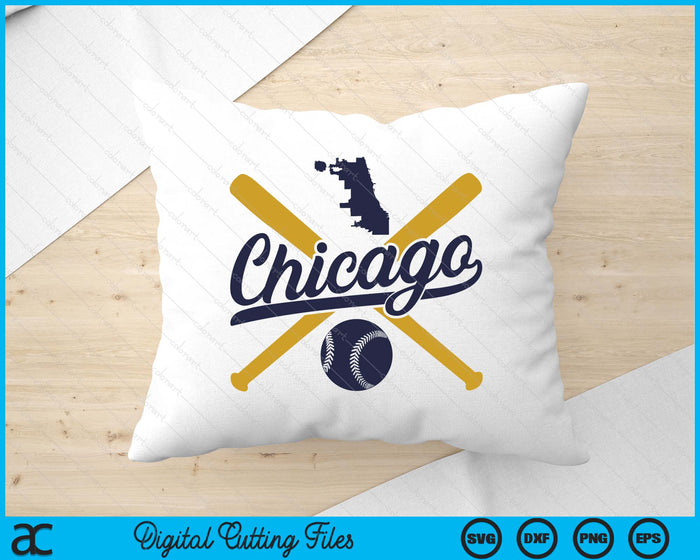 Chicago Baseball Vintage Wisconsin Pride Love City SVG PNG Cutting Files