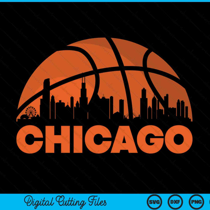 Chicago city skyline Chicago basketball SVG PNG cut file for Cricut