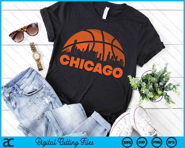 Chicago City Skyline Chicago Basketball SVG PNG Digital Cutting Files