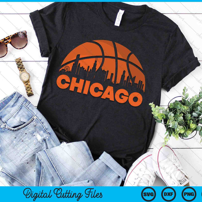 Chicago City Skyline Chicago Basketball SVG PNG Digital Cutting Files