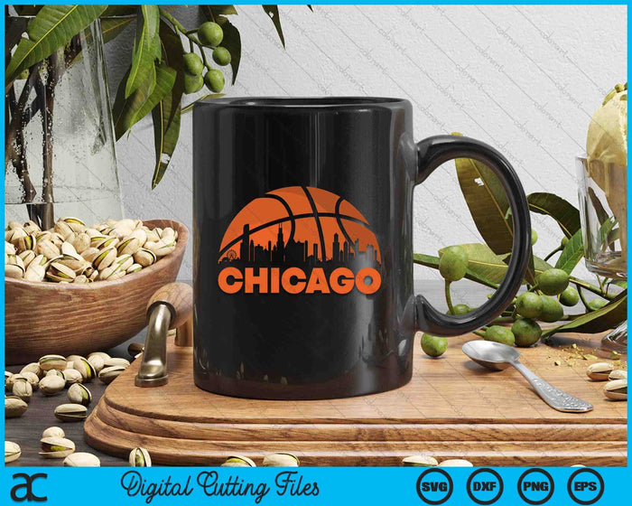 Chicago City Skyline Chicago Basketball SVG PNG Digital Cutting Files