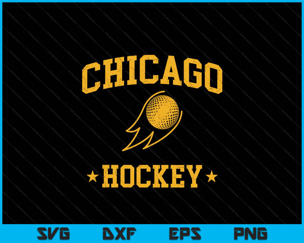 Chicago Hockey Vintage Gameday Retro Hockey Lover SVG PNG Digital Printable Files