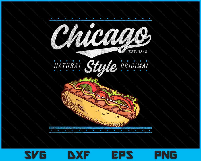 Chicago Hot Dog HotDog Shirt Tourist Summer Souvenir Travel SVG PNG Digital Printable Files