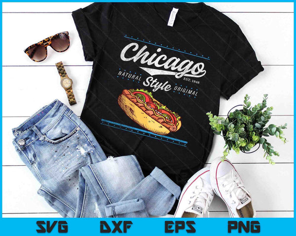 Chicago Hot Dog HotDog Shirt Tourist Summer Souvenir Travel SVG PNG Digital Printable Files