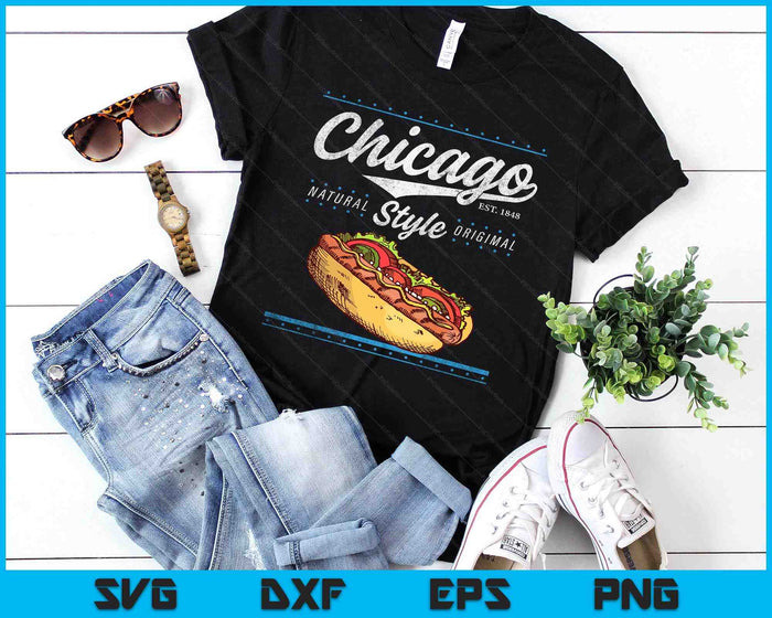 Chicago Hot Dog HotDog Shirt Tourist Summer Souvenir Travel SVG PNG Digital Printable Files
