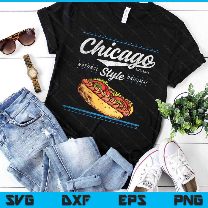 Chicago Hot Dog HotDog Shirt Tourist Summer Souvenir Travel SVG PNG Digital Printable Files