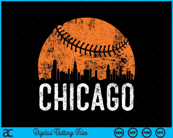 Chicago Skyline Chicago Baseball SVG PNG Digital Cutting Files