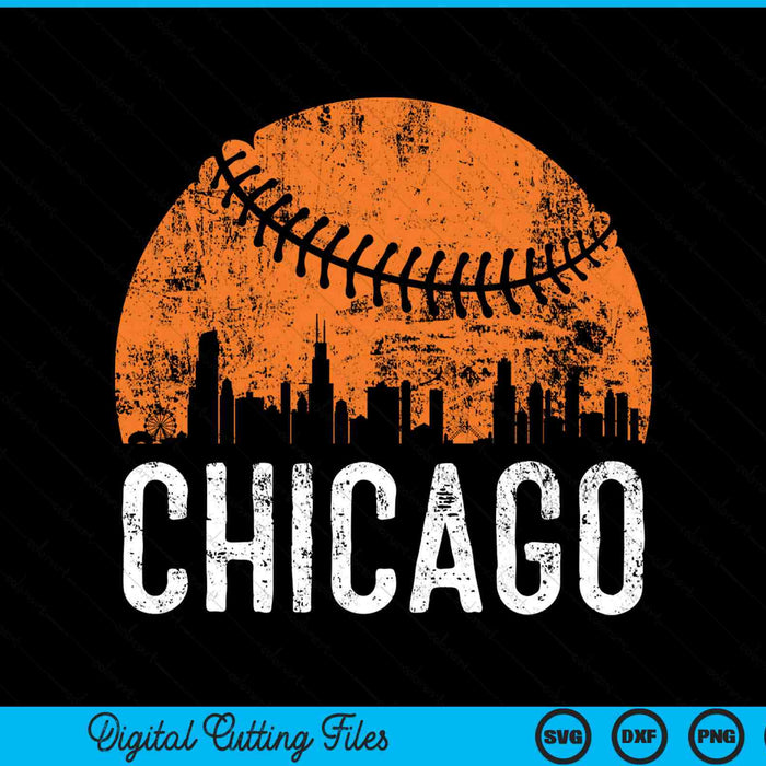 Chicago Skyline Chicago Baseball SVG PNG Digital Cutting Files