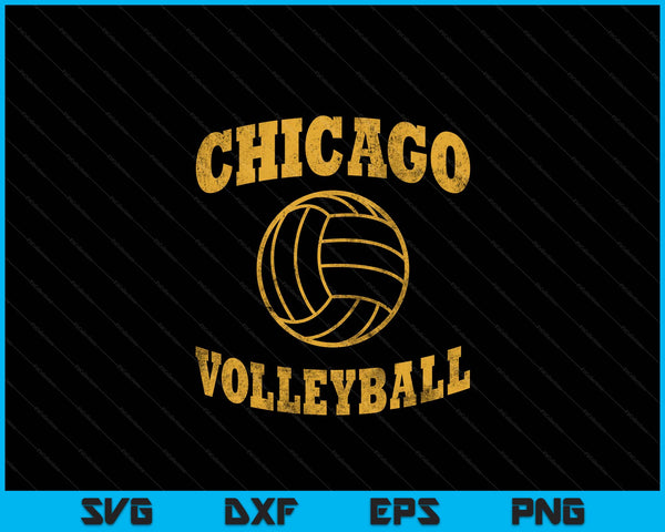 Chicago Volleyball Classic Vintage Distressed SVG PNG Digital Cutting Files