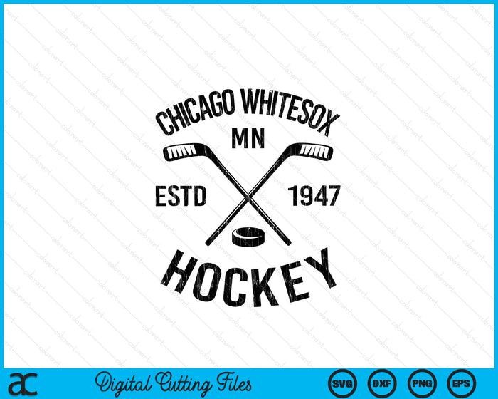 Chicago Whitesox Minnesota Ice Hockey Sticks Vintage Gift SVG PNG Digital Cutting Files