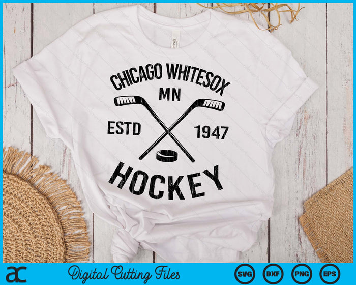 Chicago Whitesox Minnesota Ice Hockey Sticks Vintage Gift SVG PNG Digital Cutting Files