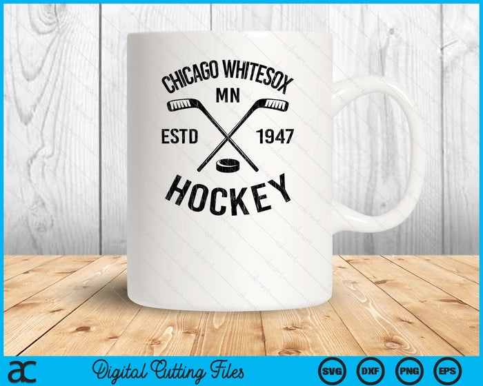 Chicago Whitesox Minnesota Ice Hockey Sticks Vintage Gift SVG PNG Digital Cutting Files