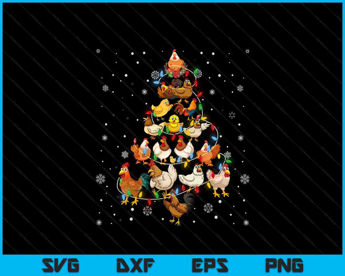 Chicken Christmas Tree Ornament Decor Xmas SVG PNG Digital Printable Files