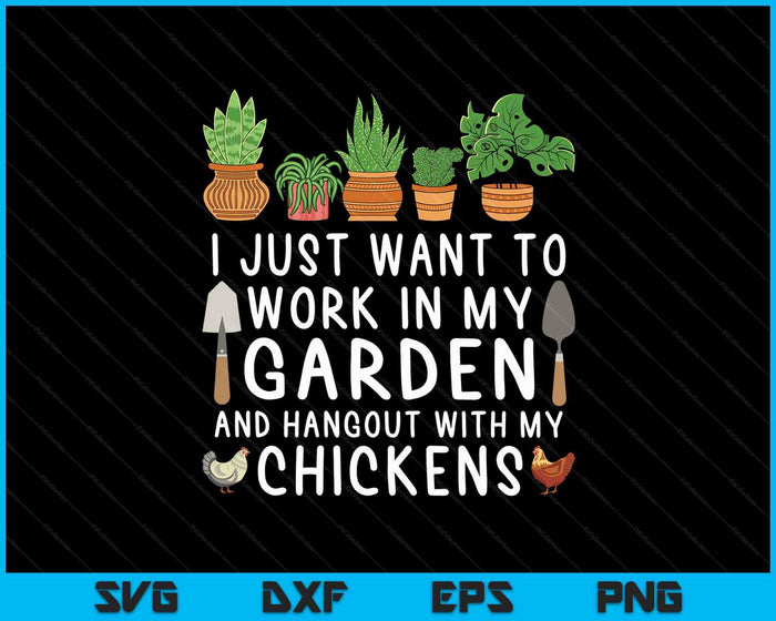 Amante del pollo Jardinería divertida SVG PNG Cortar archivos imprimibles