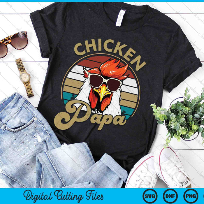 Chicken Papa Vintage 70S Chicken Retro SVG PNG Digital Printable Files