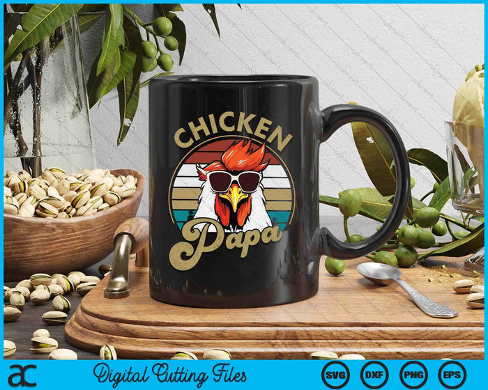 Chicken Papa Vintage 70S Chicken Retro SVG PNG Digital Printable Files