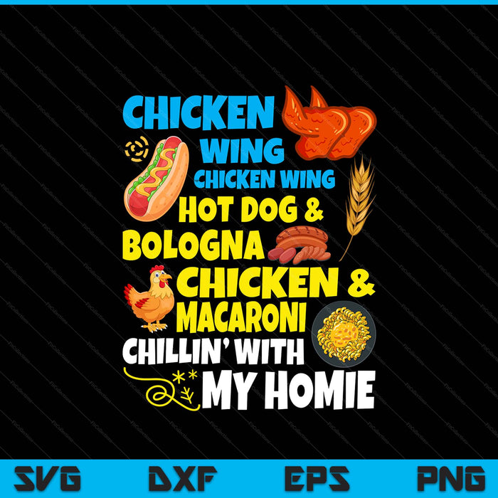 Chicken wing hot dog and Bologna SVG cut file