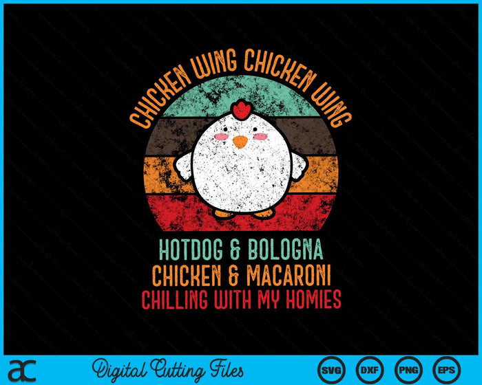 Chicken Wing Chicken Wing Song Lyric Hot Dog Bologna SVG PNG Digital Cutting Files