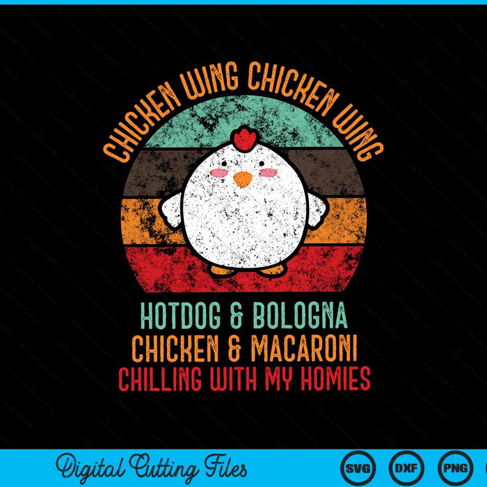 Chicken wing song lyric hot dog Bologna SVG cut file