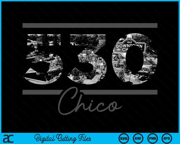 Chico 530 Netnummer Skyline Californië Vintage SVG PNG digitale snijbestanden
