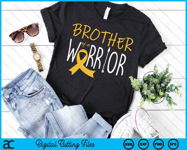Childhood Cancer Awareness Brother Of A Warrior SVG PNG Digital Cutting Files