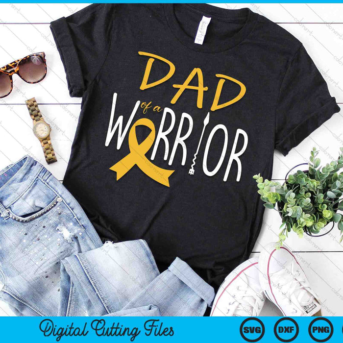 Childhood Cancer Awareness Dad Of A Warrior SVG PNG Digital Cutting Files