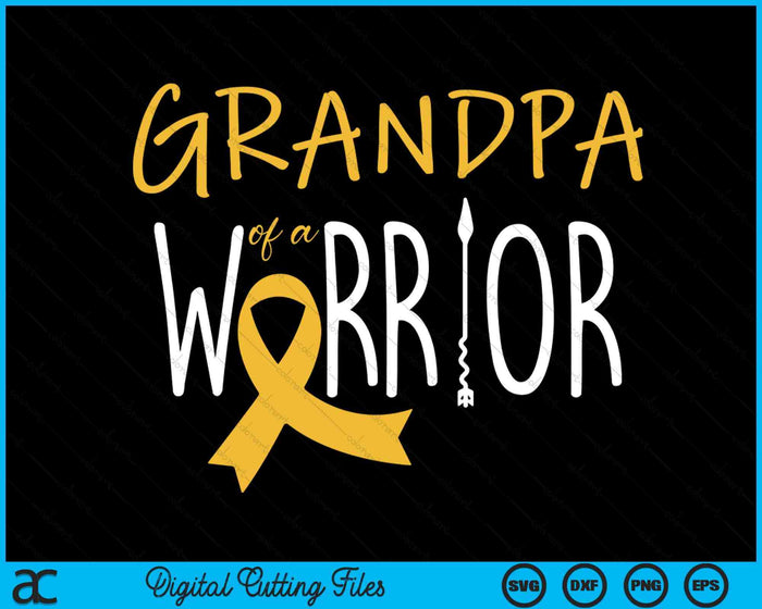 Childhood Cancer Awareness Grandpa Of A Warrior SVG PNG Digital Cutting Files