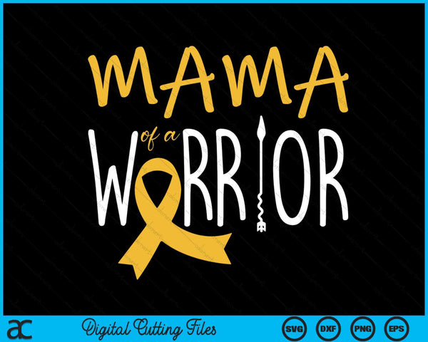 Childhood Cancer Awareness Mama Of A Warrior SVG PNG Digital Cutting Files