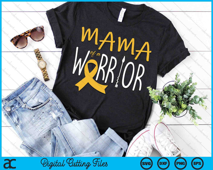 Childhood Cancer Awareness Mama Of A Warrior SVG PNG Digital Cutting Files