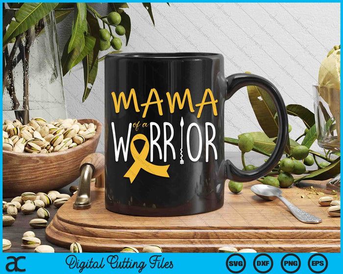 Childhood Cancer Awareness Mama Of A Warrior SVG PNG Digital Cutting Files