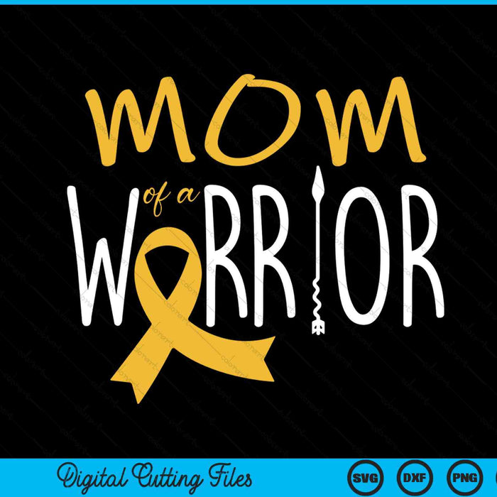 Childhood Cancer Awareness Mom Of A Warrior SVG PNG Digital Cutting Files