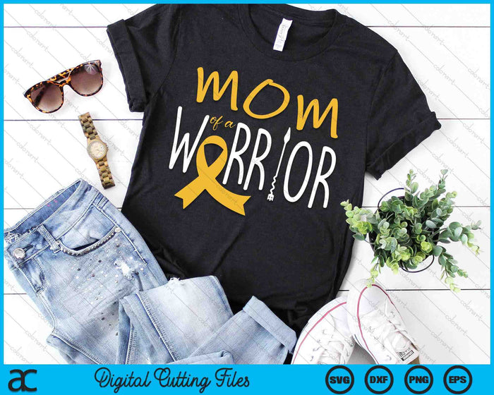 Childhood Cancer Awareness Mom Of A Warrior SVG PNG Digital Cutting Files