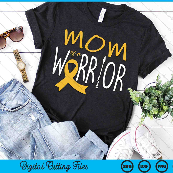 Childhood Cancer Awareness Mom Of A Warrior SVG PNG Digital Cutting Files